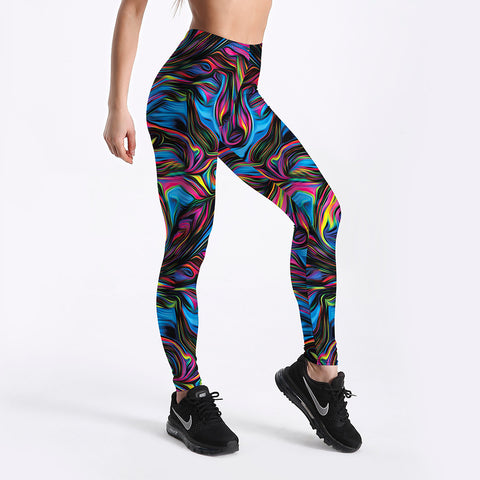 Psychedelic Style Colorful Vortex Printed Leggings