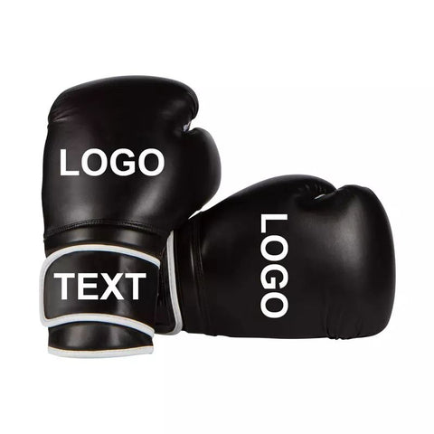 High Quality Personalized OEM Custom Leather Black Boxing Gloves