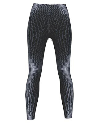 Carbon 38 Black Silver Metallic Snake Python Animal Print Pattern Leggings  Large - $37 - From Galore
